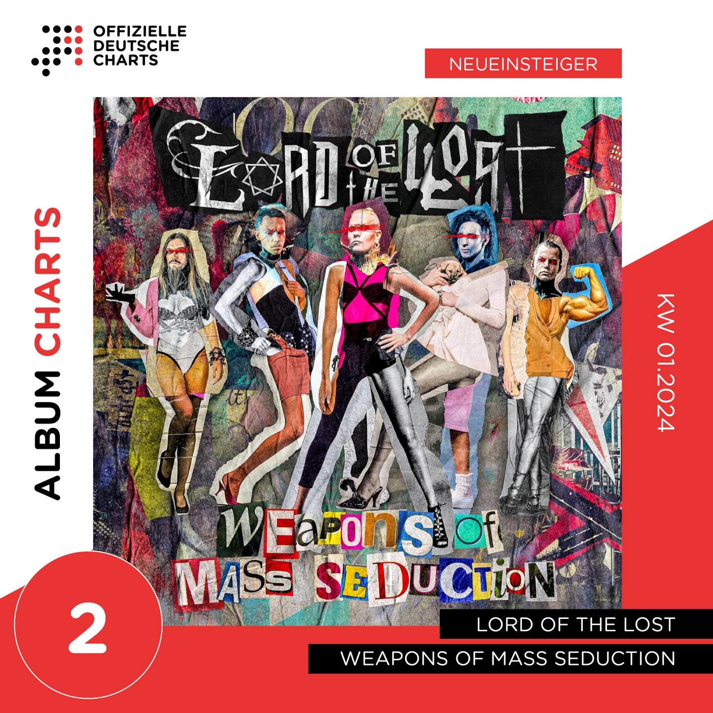 NEWS: Weapons Of Mass Seduction by Lord of the Lost Hits #2 on the Official German Album Charts