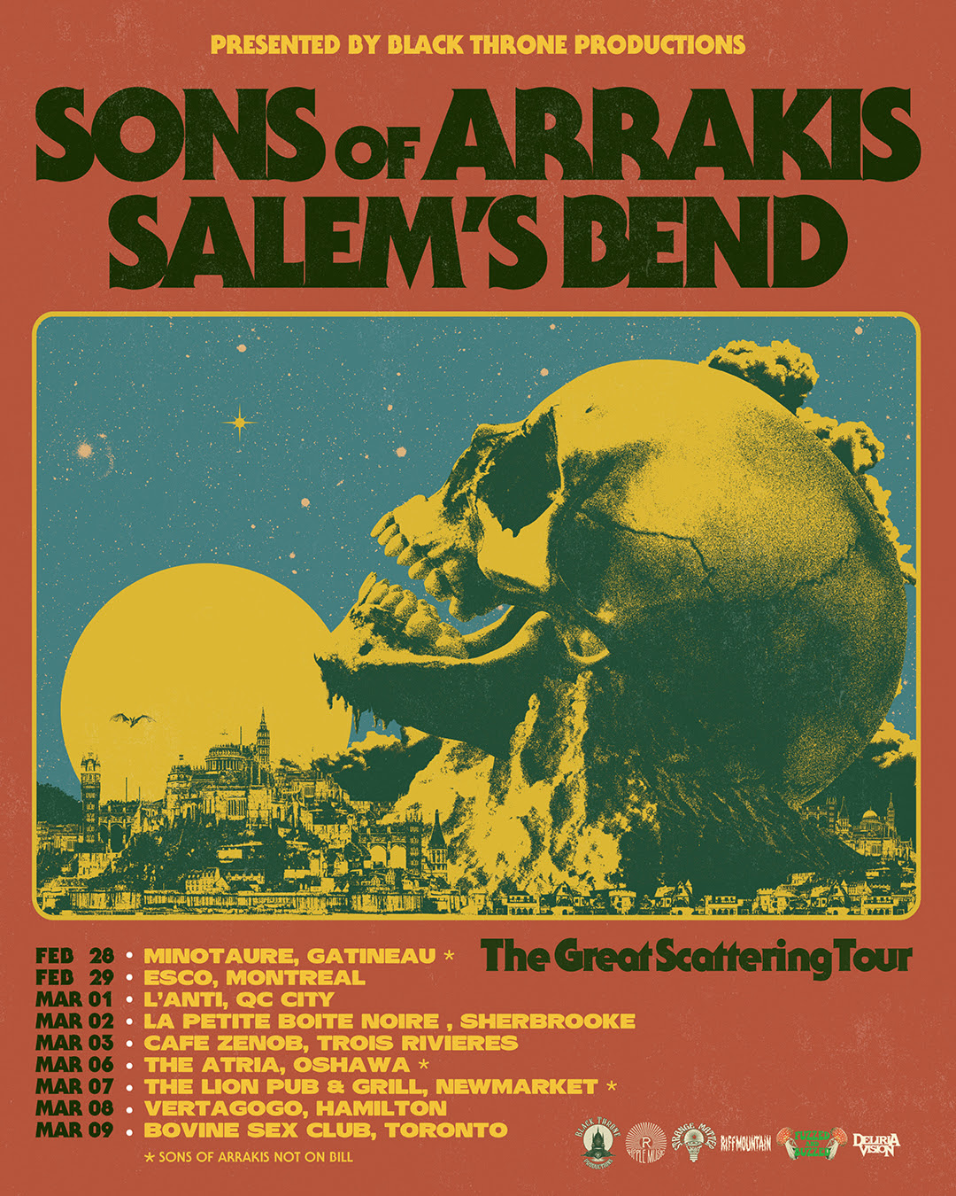 Black Throne Productions Presents “The Great Scattering Tour” with Salem’s Bend and Son of Arrakis