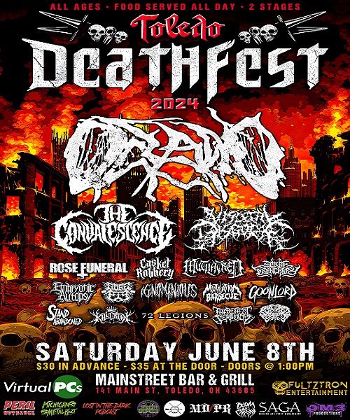 ICYMI: Toledo Death Fest announces 2024 Lineup with Oceano, The Convalescence, Visceral Disgorge, Rose Funeral, Casket Robbery, and more!